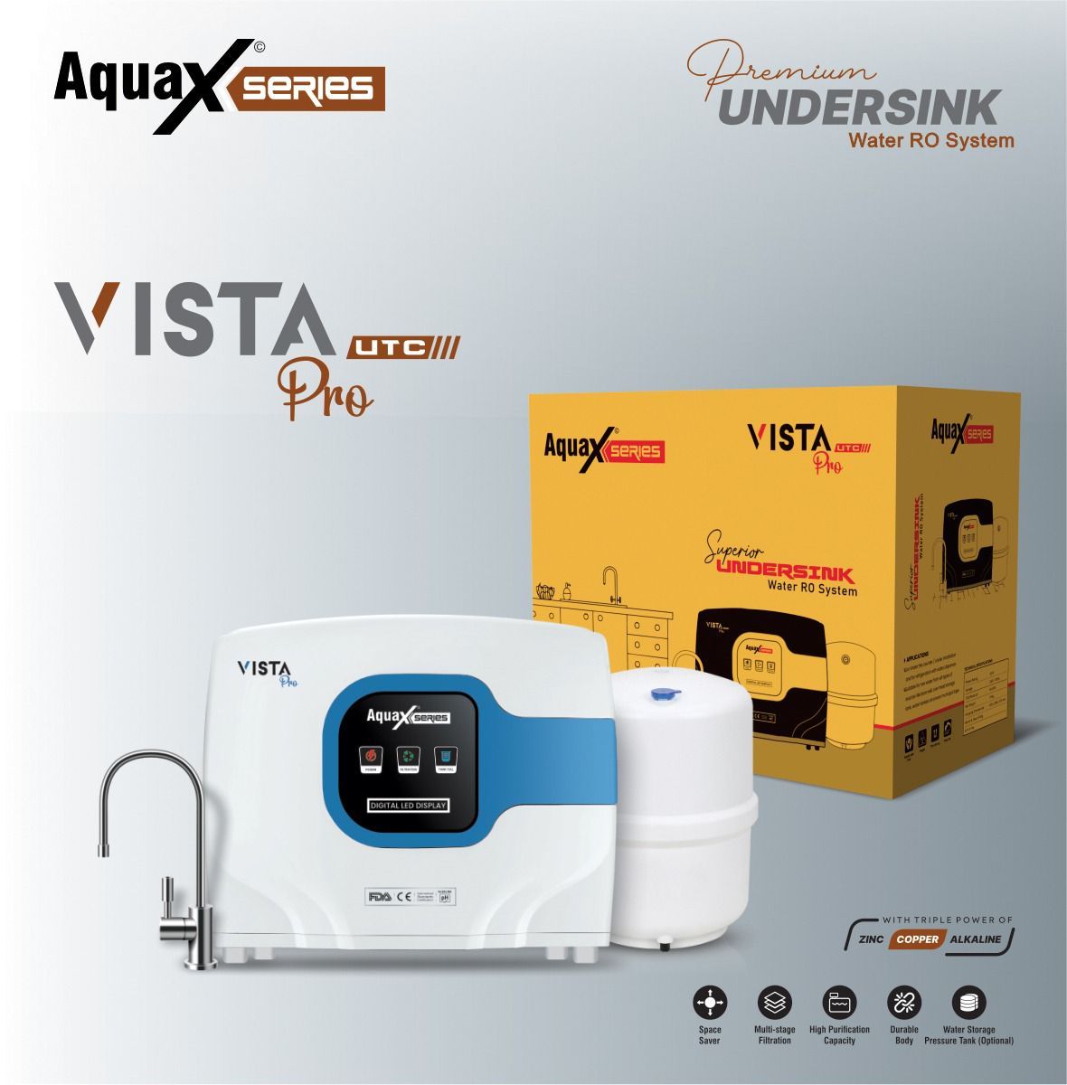 Aquax Series Priemium Undersink Water Purifier Vista Utc Pro product image