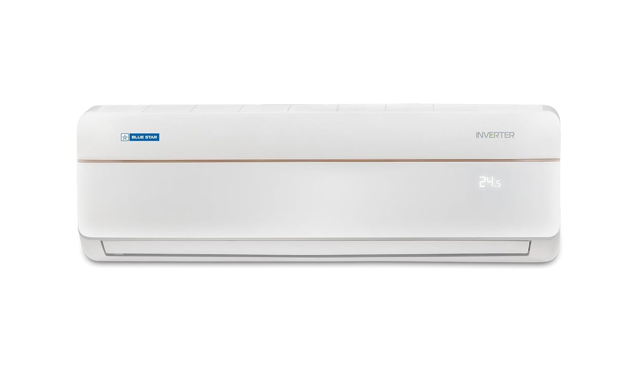 Blue Star 1.7 Ton 3 Star Heavy Duty, Wi-Fi Smart Inverter Split AC (Convertible 6 in 1 Cooling, AI Pro, iFeel, 4 Way Swing, Powerful Airthrow, IC319VCUHD, White) product image