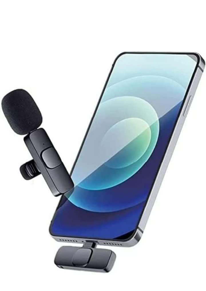 Volkano K8 Wireless Microphone Video Recording with Noise Cancellation Mic Supports Type-C Android & iPhone Plug and Play/No Bluetooth (Black) product image